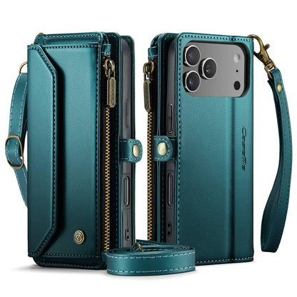 RFID Blocking Crossbody Wallet Case for iPhone 17 Pro Max & Air, PU Leather Card Holder with Strap