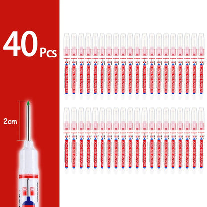 2cm Waterproof Deep Hole Marker Pen - Long Head Carpenter Markers for Metal Woodworking Tools 4-80pcs