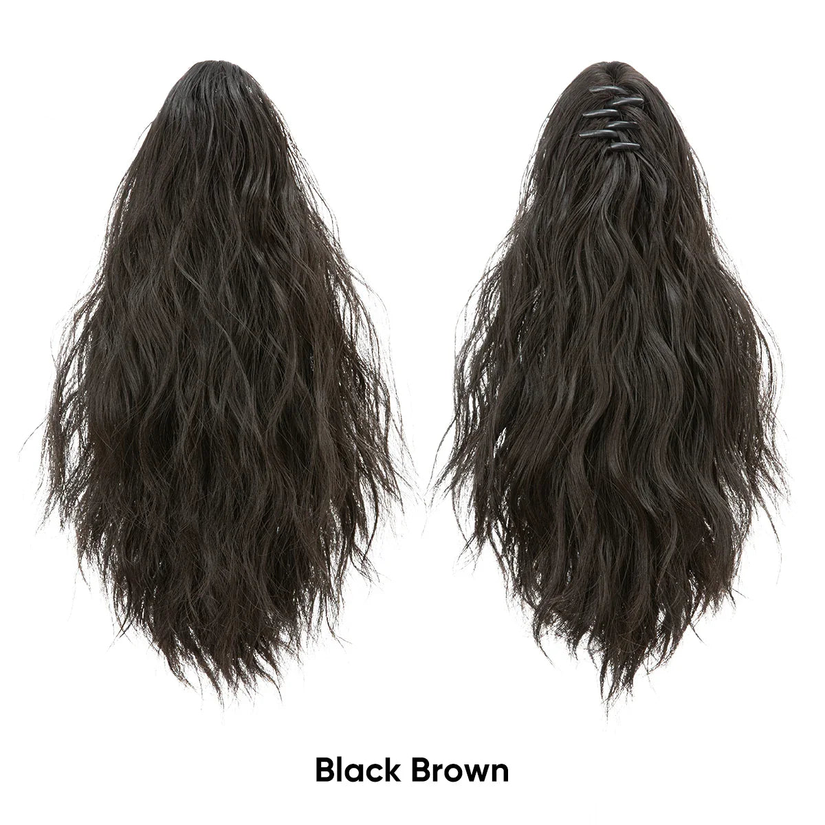 13-Inch Premium Synthetic Curly Claw Clip Ponytail – Blonde Brown Short Hairpiece, Fake Hair Extensions P064