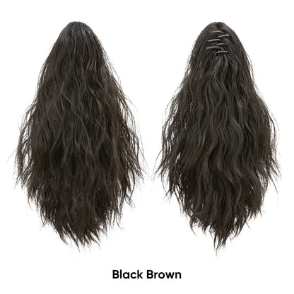 13-Inch Premium Synthetic Curly Claw Clip Ponytail – Blonde Brown Short Hairpiece, Fake Hair Extensions P064