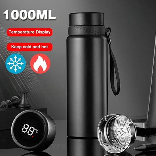 1000ML Smart Thermos Bottle - Temperature Display Vacuum Flask for Hot & Cold Water, Tea and Coffee