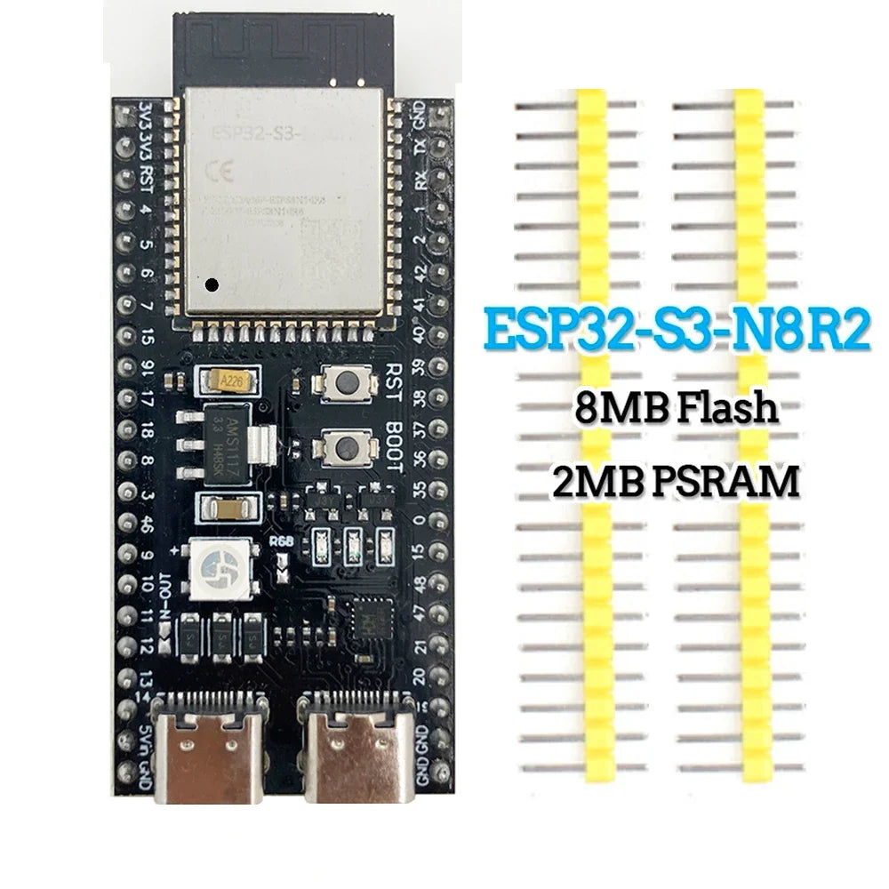 ESP32-S3 WROOM-1 Development Board - 44-Pin WiFi Bluetooth Module with 16MB Flash & 8MB PSRAM for Arduino IDE