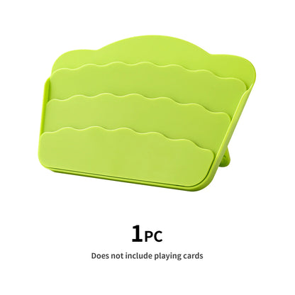 Ergonomic Poker Card Holder Tray - Elderly-Friendly Playing Card Storage Rack with Support Stand for Comfortable Games