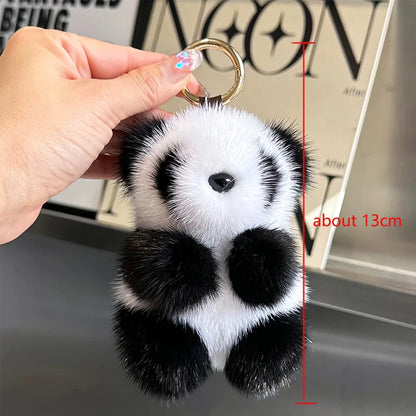 Cute Panda Plush Keychain - Cartoon Bag Pendant, Car Key Charm & Fashion Accessory Gift for Girls