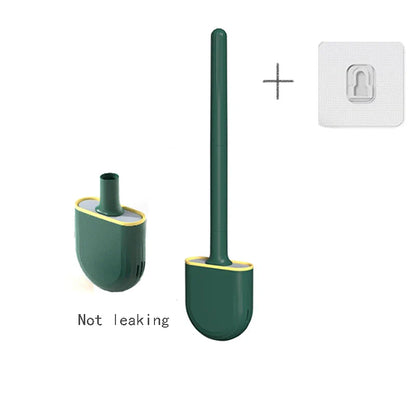 Wall-Mounted Toilet Brush with Holder – Long Handled Silicone Soft Bristles for Bathroom WC Cleaning