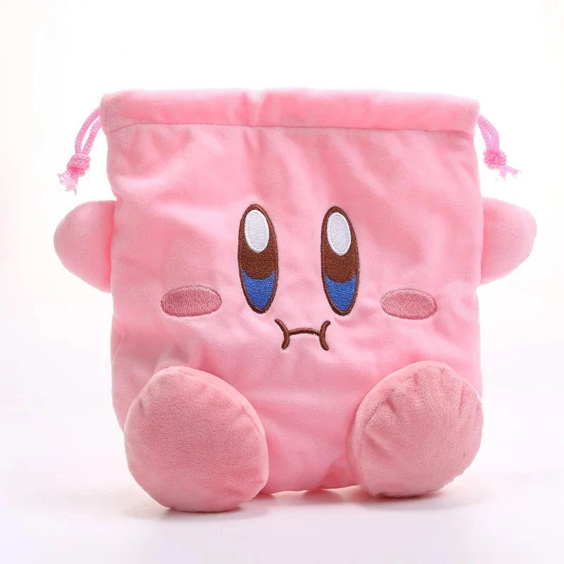 Star Kirby Cosplay Storage Bag – Cute Kawaii Drawstring Cosmetic & Coin Purse, Portable Cartoon Toy Gift