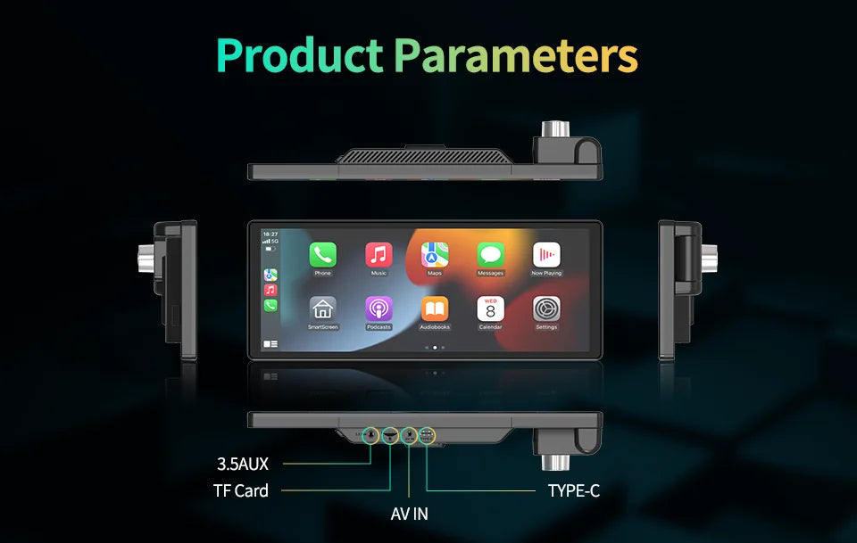 11.3" Imagebon H50 Dash Cam — 4K, 3-Channel, ADAS, Wireless CarPlay & Android Auto, Time-Lapse & 24H Parking Monitor Black Box