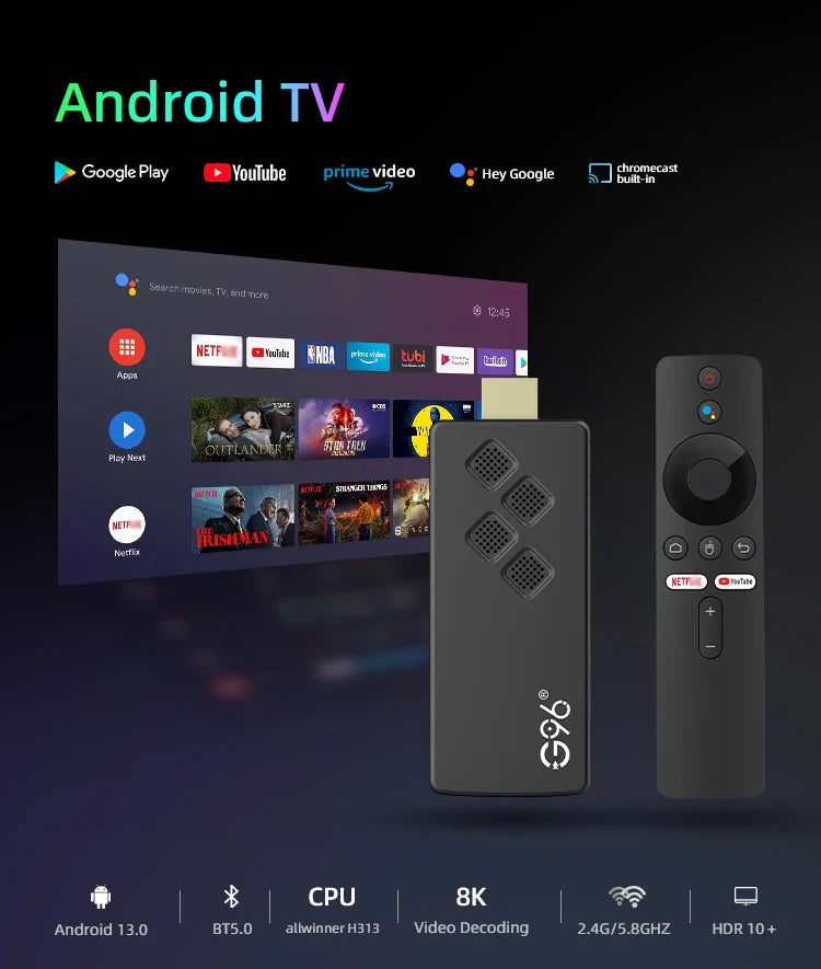 MAXA13 Android 13 8K Ultra HD Smart TV Box – 4GB+64GB WiFi6 Media Player for Netflix & YouTube