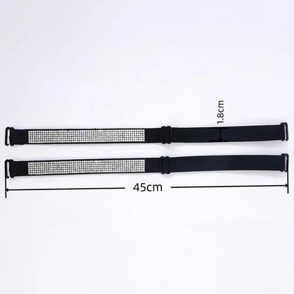 Invisible Rhinestone Bra Straps - Non-Slip Adjustable Shiny Replacement Lingerie Accessories for Women