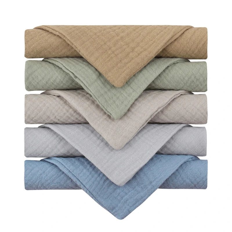 5PCS Baby Cotton Gauze Towels - Soft Absorbent Face Cloths for Bathing, Feeding & Daily Care