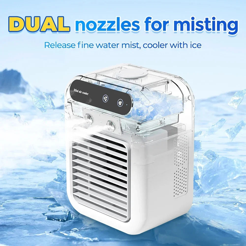 Portable Desktop Air Cooler - Mini Spray Humidifying Fan for Home, Dorm & Office Cooling