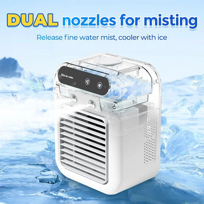 Portable Desktop Air Cooler - Mini Spray Humidifying Fan for Home, Dorm & Office Cooling