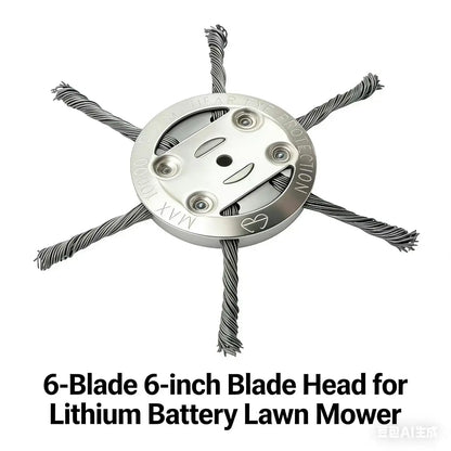 LUSQI Steel Wire Wheel Grass Trimmer Head – 6/7 Inch Universal Brush Cutter Attachment for Weed, Moss & Rust Removal