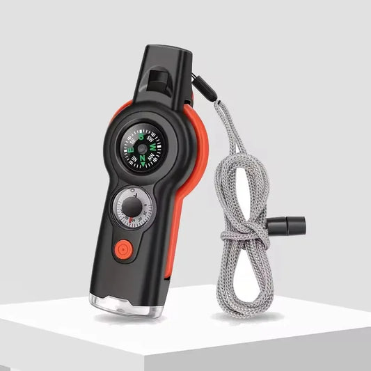 7-in-1 Outdoor Survival Whistle – Emergency Camping & Hiking Rescue Tool