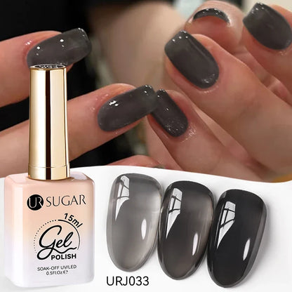 UR SUGAR Champagne Gold Silver Reflective Glitter Gel Nail Polish 15ml - Semi-Permanent Soak Off UV Manicure Art Varnish