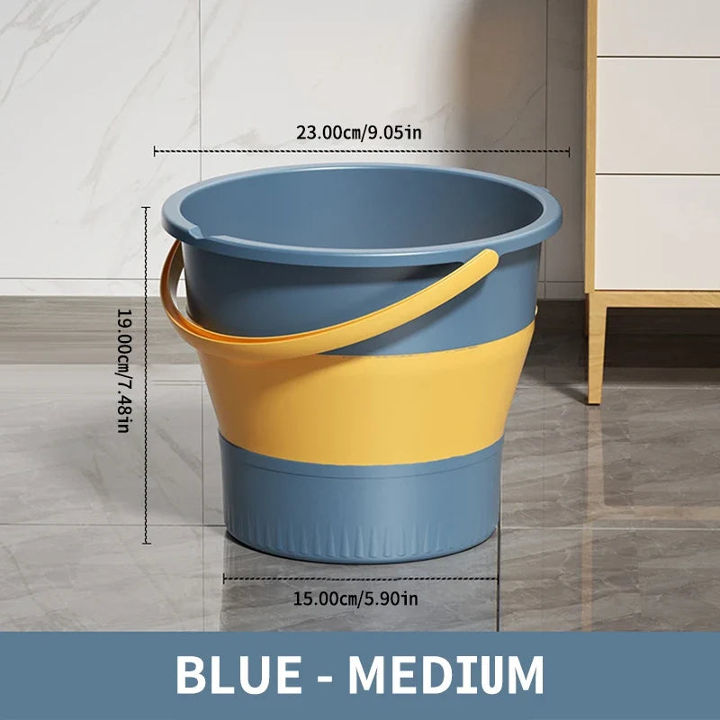 SEAMETAL Foldable Car Wash Bucket - 5L/10L Portable Thickened Plastic Water Bucket for Camping, Fishing & Outdoor Use