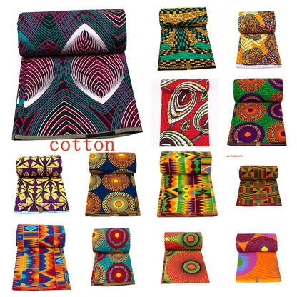 African Ankara Wax Fabric - Real Cotton Diamond Print for Party Dress & DIY Sewing