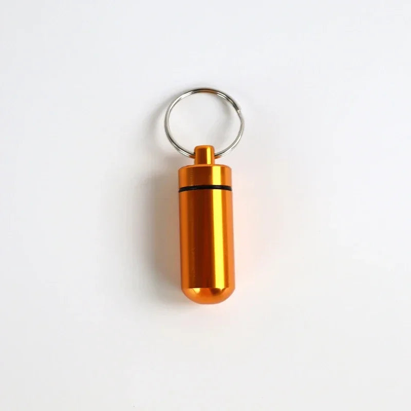 Mini Portable Pill Box – Waterproof Aluminum Case for Tablets, Vitamins, Fish Oils & Medicine Storage