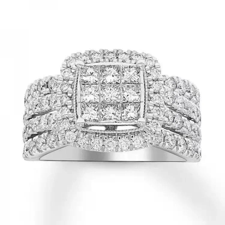 Hip Hop Style Men’s Rings - Copper Iced Out Bling Pave Cubic Zirconia Geometry Fashion Ring Jewelry Charm