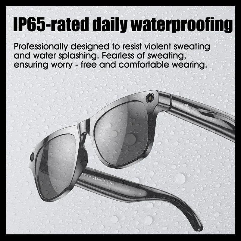 AI Smart Glasses with Camera — Bluetooth Calls, Voice Assistant, Navigation, Waterproof Smart Sports Wearable
