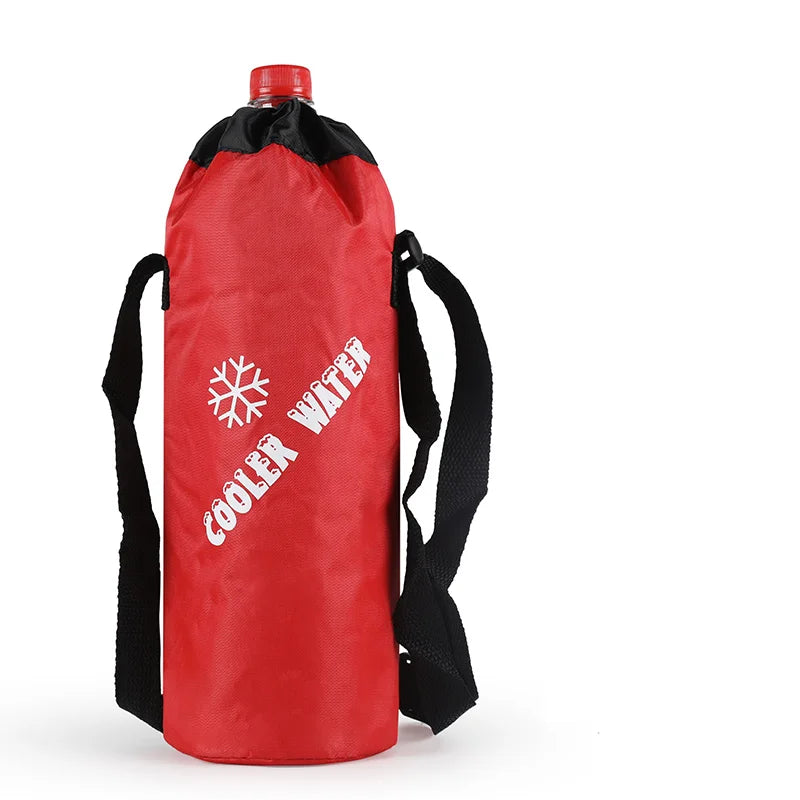 Portable Insulated Water Bottle Bag - Oxford Cloth Cooler Carrier for Camping & Outdoor Activities 1.5L