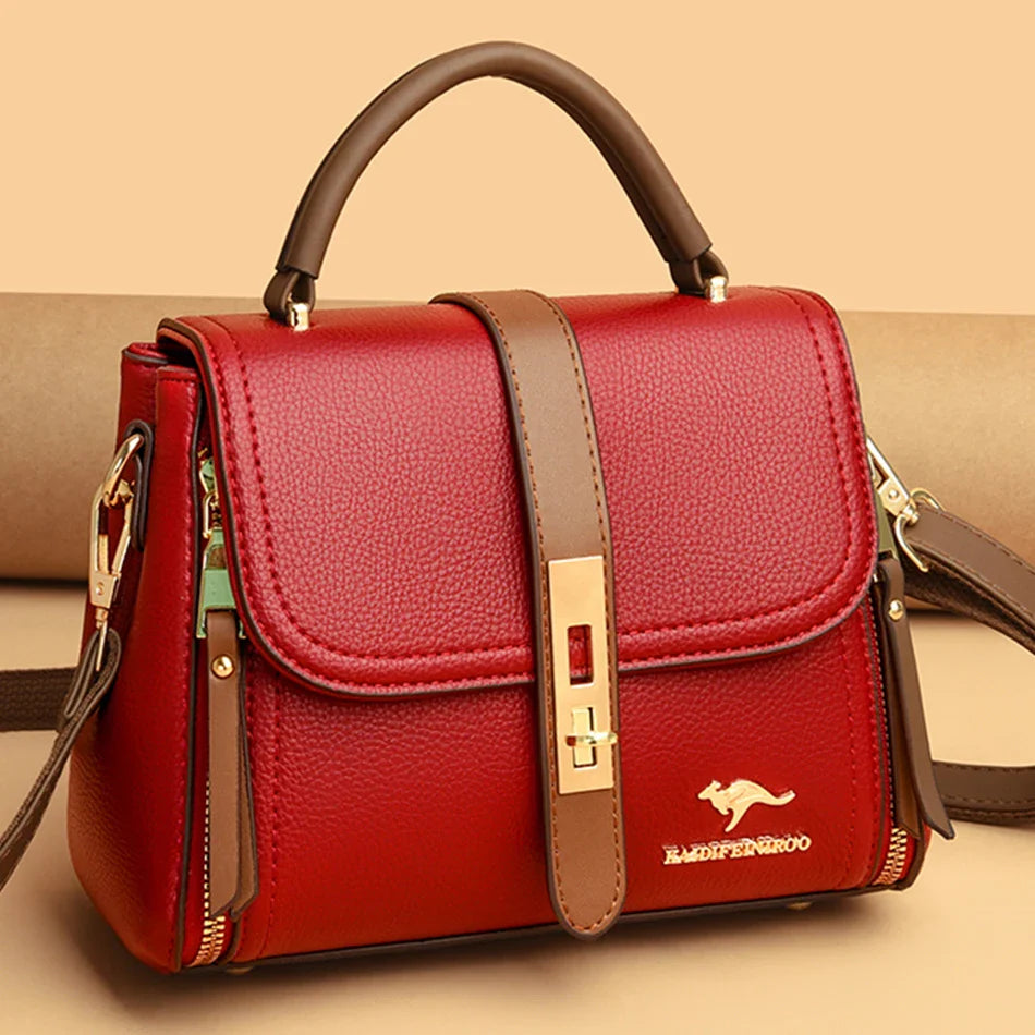 Genuine Leather Women’s Designer Handbag – Luxury Crossbody Messenger & Shoulder Tote Bag