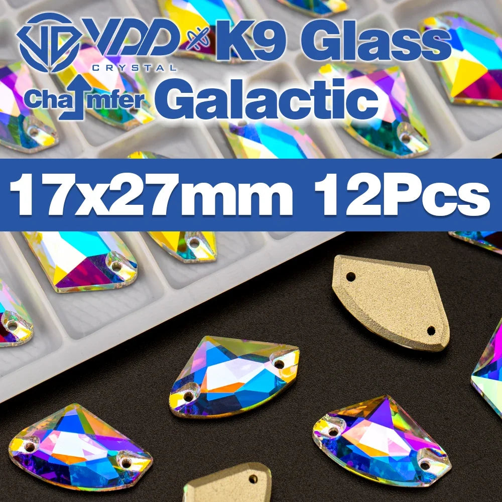 AAAAA K9 Glass Sew-On Rhinestones - AB Crystal Flatback Stones for Wedding Dress & Clothing Accessories