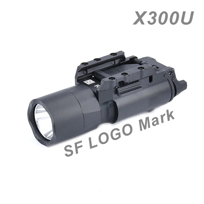 Tactical Surefire X300/X300U/X300V/XH35 LED Pistol Light – Metal Strobe, 20mm Rail Mount, Airsoft & Hunting Flashlight