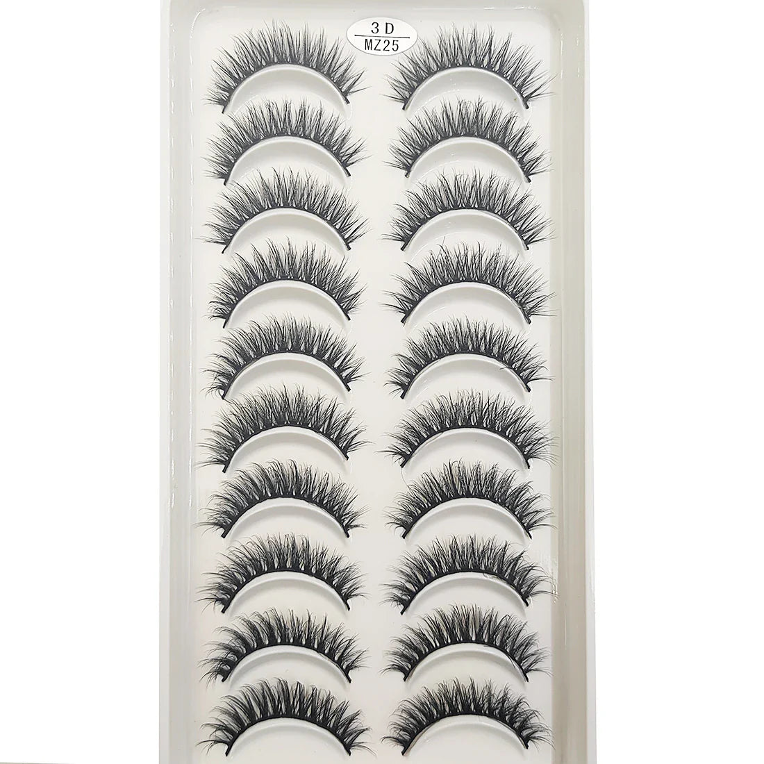 10 Pairs 3D Mink False Eyelashes – Soft Natural Cross Messy Dense Lash Extensions Makeup