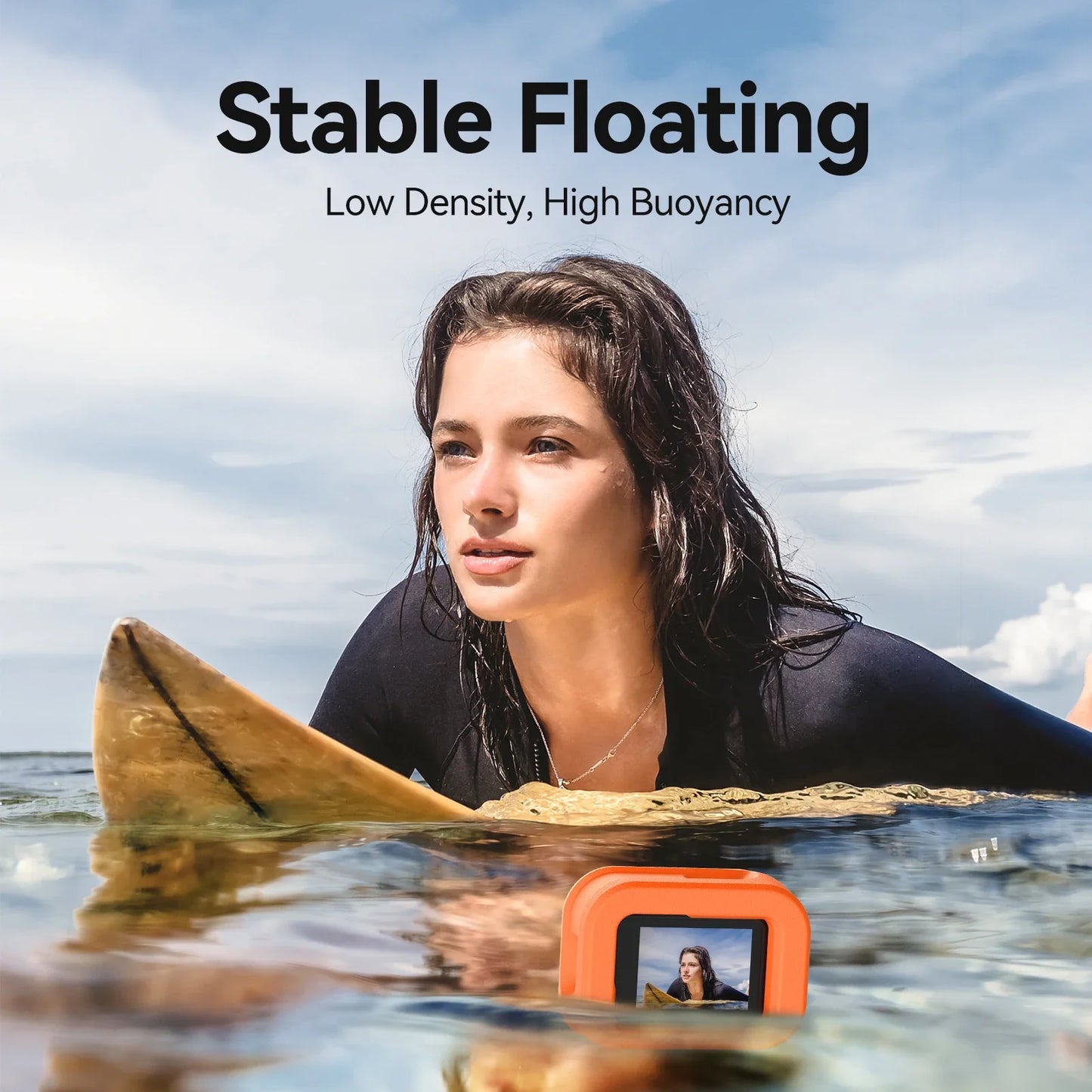 TELESIN Floating Waterproof Case – Buoyant Protective Diving Shell for GoPro Hero 9/10/11/12/13