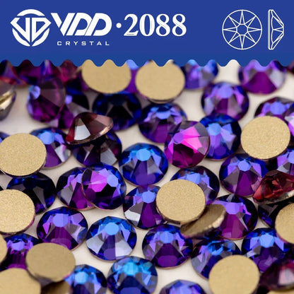 VDD AAAAA Crystal Flatback Rhinestones - SS16-SS30 16-Cut Gems for DIY Crafts & Nail Art Decoration