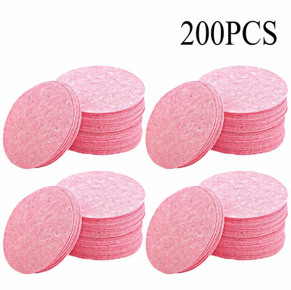 50–1000PCS Natural Wood Pulp Compressed Face Wash Sponges – Foaming Facial Cleansing Puffs for Skincare & Makeup Removal