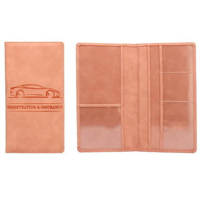 Leather Car Registration & Insurance Holder – Men's Driving License Cover, Auto Documents & Credit Card Storage Bag