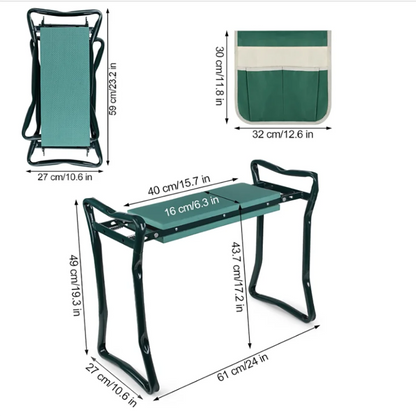 Upgraded Folding Garden Kneeler & Seat – Portable Garden Bench with EVA Foam Kneeling Pad for Outdoor Use