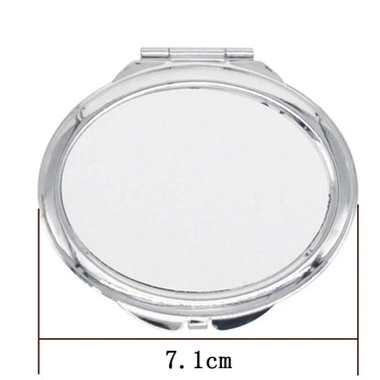 12PCS Metal Pocket Compact Mirrors - Sublimation Blank Travel Makeup Mirrors for Women & Men