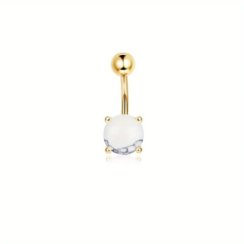 Drperfect 14G Belly Button Ring - Surgical Steel Short Navel Piercing Jewelry Pack for Women