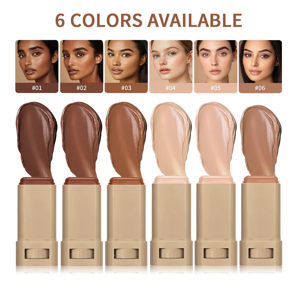 Waterproof Skin Tint Stick – Nourishing Tinted Foundation & Contour Balm for Face Makeup