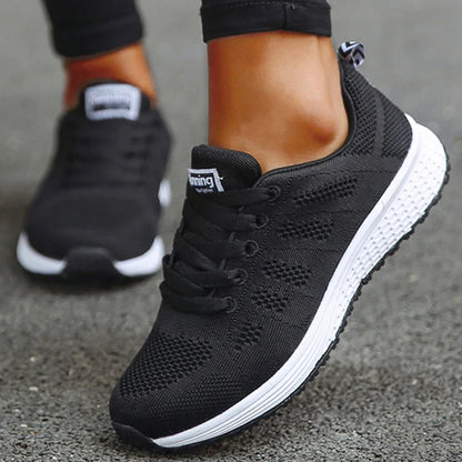 New Women's Lace-Up Flats – Casual Sneakers, Soft & Comfortable, Plus Size Available