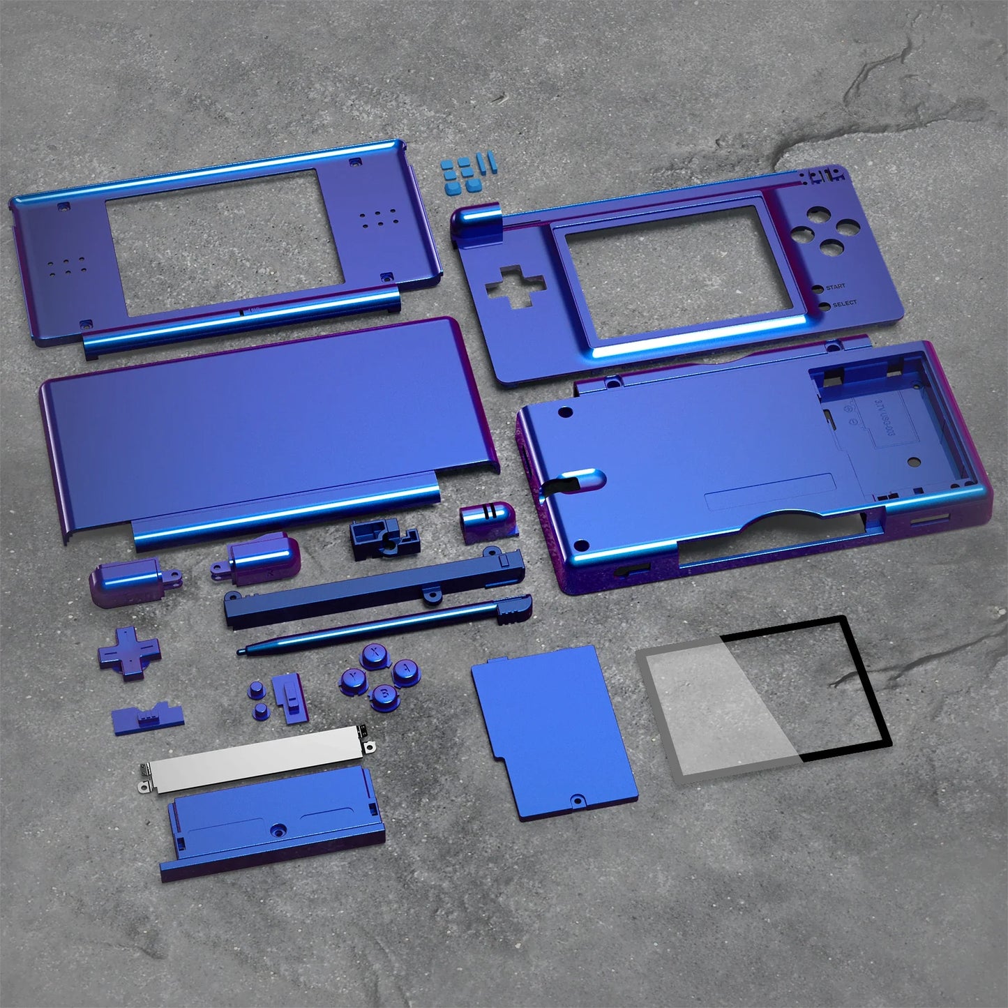 eXtremeRate Replacement Full Housing Shell for Nintendo DS Lite – Case Cover with Buttons & Screen Lens for NDSL