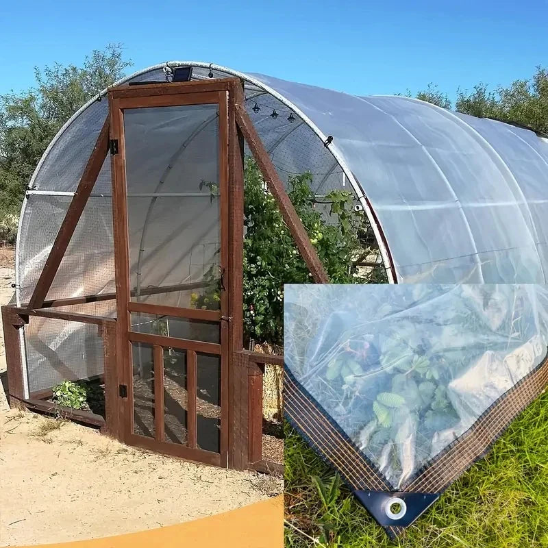 Transparent Waterproof Tarpaulin Cloth - Thickened Rainproof Garden Cover Plastic Sheet for Plant Protection