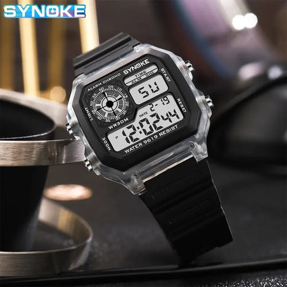 SYNOKE Digital Sports Watch for Men & Women – Luminous, Multifunction, Waterproof Wristwatch with Seven Lights for Outdoor & Running