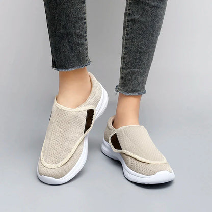Orthopedic Wide Fit Women’s Sneakers – Soft Comfortable Diabetic Walking Shoes for Swollen Feet & Thumb Correction Support