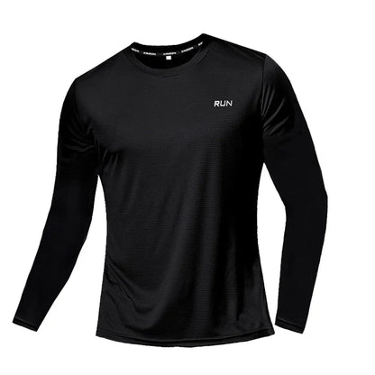 Men's Summer Ice Silk Long Sleeve T-Shirt – Quick Dry, Breathable Sun Protection for Outdoor Running