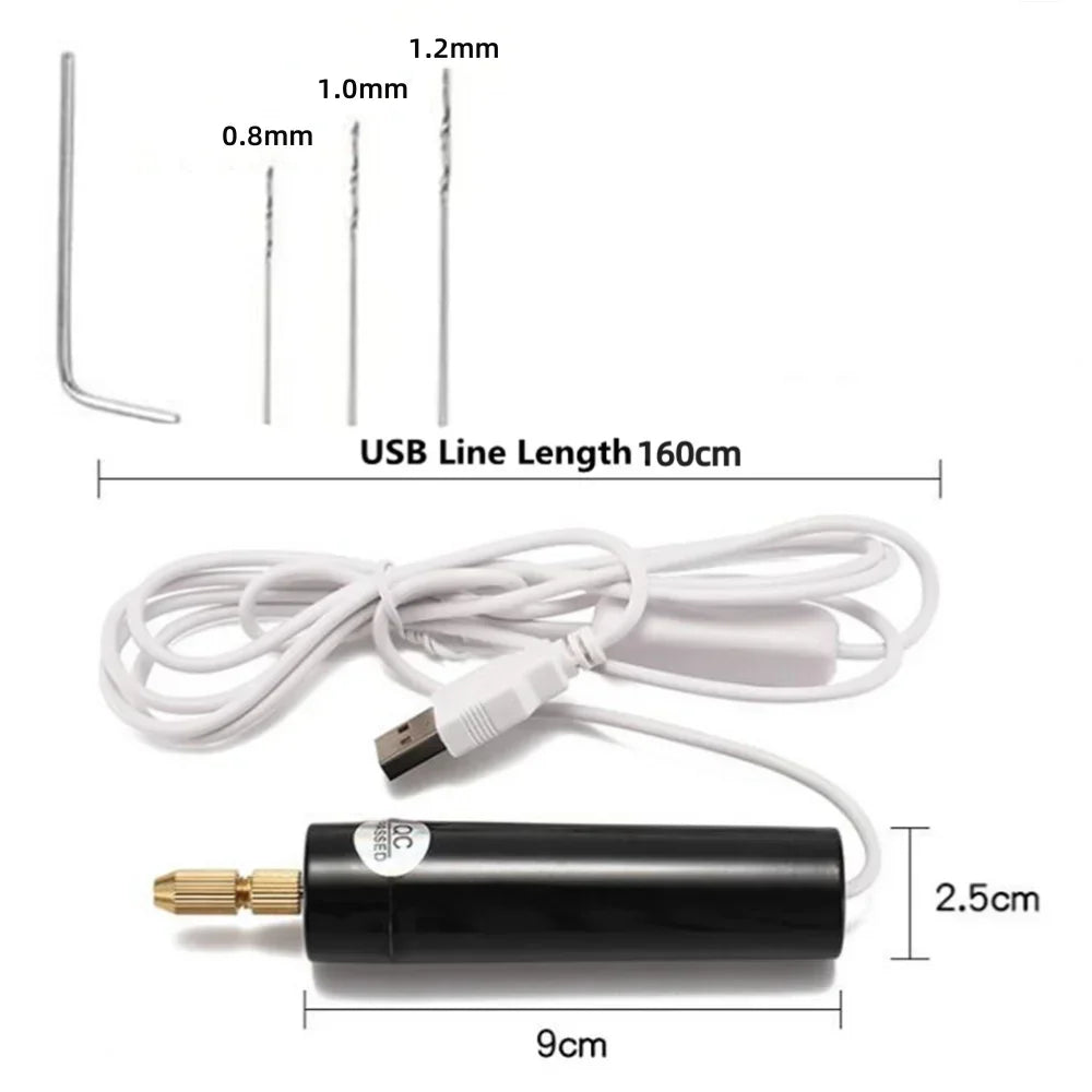 Handheld Mini USB Electric Drill Tool – DIY Engraving Pen for Epoxy Resin, Jewelry Making & Wood Craft
