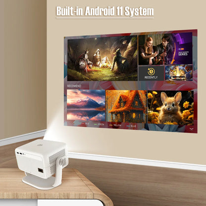 Magcubic L018 4K Android 11 Projector – 650 ANSI, Native 1080P, Auto Focus & Keystone, BT 5.2, WiFi 6, 360° Rotatable Portable Projector