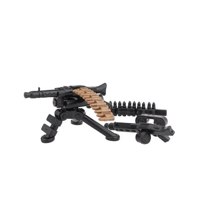 Military Building Blocks Soldier Set - Tactical Weapons Figures with Gatling Gun, Rifle, Mortar & Accessories Toy Kit