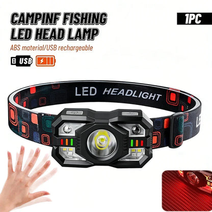 Powerful LED Headlamp 250LM - IPX4 Waterproof Rechargeable XPE Flashlight for Camping, Fishing & Hiking