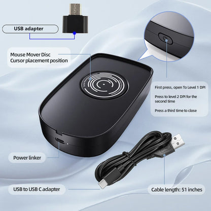 5V 1A Undetectable Mouse Jiggler – Wired & Wireless Mouse Mover for PC, Keeps Computer Active & Awake