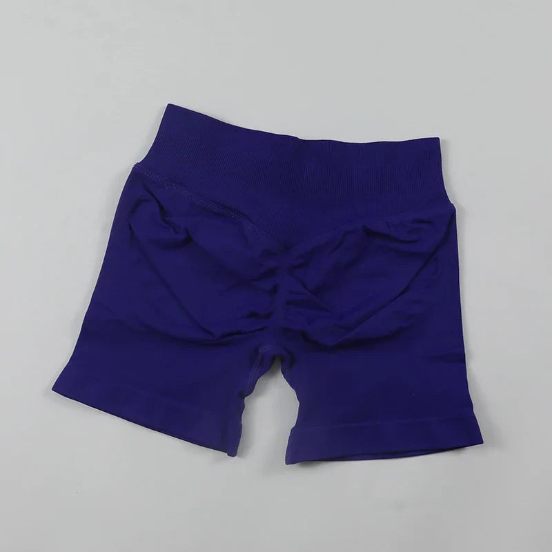 Impact Seamless Scrunch Bum Yoga Shorts – Low Ribbed Waistband, High Stretch Workout & Running Gym Shorts