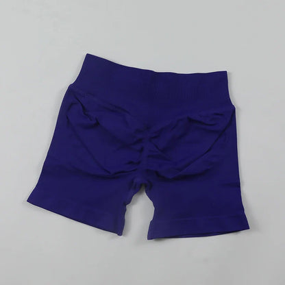 Impact Seamless Scrunch Bum Yoga Shorts – Low Ribbed Waistband, High Stretch Workout & Running Gym Shorts